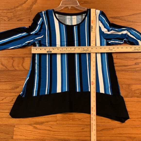 Croft & Barrow PXL three-quarter sleeve black and blue top high/low bottom - Picture 8 of 9